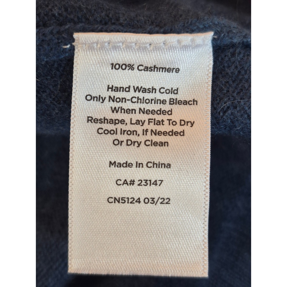 Talbots 100% Pure Cashmere Sweater XLP Teal Blue Crew Neck 3/4 Sleeve Knit - Picture 9 of 9